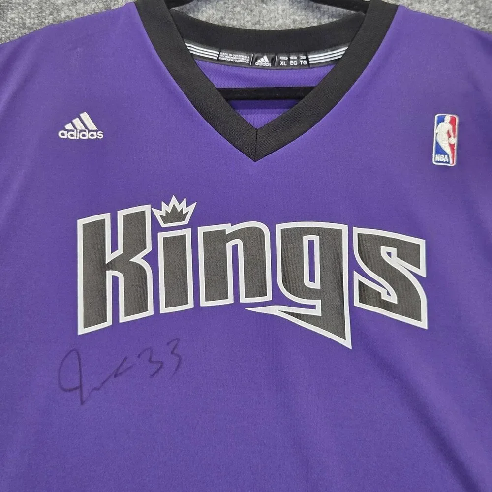 Sacramento Kings Jersey Mens XL Purple NBA Basketball Adidas Autograph Tank
